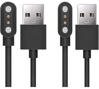 Lamshaw Magnétique Chargeur Compatible avec IOWODO W50 Charger,Magnétique Charger Cable Montre Connectée USB 3,3ft Compatible avec Blackview/IOWODO W50 1,39'' Smart Watch (2 Packs-Noir)