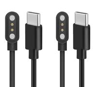 Lamshaw Magnétique Chargeur Compatible avec SPC Smartee Duo Vivo 1.27 Pouces SmartWatch,Magnétique Chargeur Montre Connectée USB 3,3ft Compatible avec SPC Smartee Duo Vivo，Noir+Noir：Type C