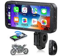 Lamto Écran Carplay sans Fil pour Moto, Portable CarPlay et Android Auto pour Moto,Écran Tactile Étanche IPS de 6,25 Pouces avec Bluetooth 5.0,Navigation/Siri/G00gle pour Les Motos