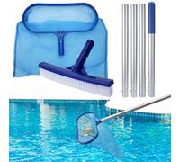 Lamtoq Épuisette de Piscine, 105cm Épuisettes de Surface pour Piscine Filet D'écumoire de Piscine Brosse de Nettoyage de Piscine avec Poteau Rétractable pour Piscine Jardin étang Fontaine Baignoires