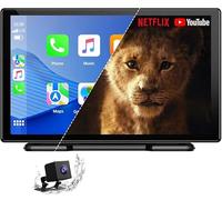 LAMTTO 3 en 1 Netflix Carplay Voiture avec Youtube Tiktok, Android Auto, 9 Pouces Tactile Ecran Carplay Voiture, Caméra de Recul, GPS Navigation, Assistant Vocal, Spotify, Bluetooth, AUX, FM, OTA