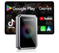 LAMTTO Adaptateur CarPlay sans Fil, AI Box Android avec Google Play Store, Gemini AI, CarPlay & Android Auto sans Fil, HDMI, AirPlay, Lecture USB, WiFi Double Bande, Bluetooth, OTA