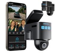 LAMTTO Caméra de sécurité 4G LTE pour voiture contre le vol, traceur GPS pour une conduite sûre, vue en direct à distance, caméra de surveillance de voiture avec alarmes et cloud, surveillance de