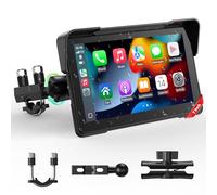 LAMTTO Carplay et Android Auto sans Fil pour Moto, 7" Portable Moto GPS Écran, IP67 Étanche Tactile Écran,Bluetooth GPS Navigation Siri/G00gle Assistant