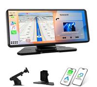 LAMTTO CarPlay Voiture Portable AppIe CarPlay & Android Auto sans Fil 6,86 Pouces Écran Tactile Mirror Link Siri/G00gle Assistant GPS Musique Bluetooth 5.0 AUX FM Adapté à la Plupart des Véhicules