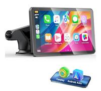 LAMTTO Écran CarPlay sans fil et Android Auto Play Écran 7 pouces Autoradio portable avec Mirror Link, Bluetooth, écran tactile, navigation, assistant vocal, FM, AUX