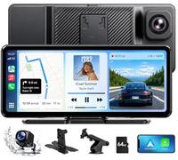 LAMTTO Ecran Carplay Voiture & Android Auto sans Fil avec Dashcam 2,5K + 1080P, Écran Tactile HD Portable de 6,86 Pouces, Car Play avec Commande Vocale, Navigation, Bluetooth, FM, AUX, Carte 64 Go
