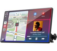 LAMTTO Écran Voiture Carplay sans Fil Android Auto & A-pple Carplay, 9 Pouces Portable Autoradio Car Play Voiture sans Fil avec Écran Tactile/Navigation/Bluetooth/Mirror Link/Assistant Vocal/AUX/FM