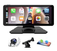 LAMTTO sans Fil CarPlay Android Auto Dispaly, 6,86 Pouces Ecran Tactile Autoradio Bluetooth avec Caméra de Recul pour A-pple CarPlay & Android Car, avec Commande Vocale, Cartes en Ligne, AUX/FM