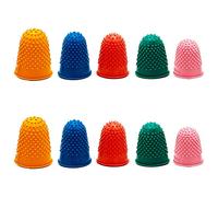 LAMXD 10 Pièces Bouts de Doigts en Caoutchouc Dé à Coudre en Caoutchouc de Bureau Pince à Dé à Coudre en Silicone Épais Protecteur de Doigt Réutilisable Bout des Doigts avec Une Boîte pour Compter de