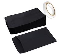 LAMXD 100 Pcs Sachet Papier Kraft Pochette Cadeau, 10 x 6 cm Noir Mini Enveloppe Kraft pour Stocker Bonbon, Bibelots, Petit Objet
