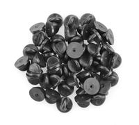 LAMXD 50 Pièces Fermoir Papillon Pins Caoutchouc Pin's Fermoir Embrayage pour Épinglettes Fabrication de Bijoux Chapeaux Insignes Uniforme (Noir 11.5mm Diamètre)