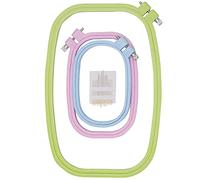 LAMXD Cerceau à broder rectangulaire carré de 3 tailles - Outil de couture pour travaux manuels, couture (multicolore)