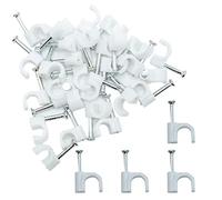 LAMXD Clips de câble circulaires de 4 mm - Blanc - 100 pièces - Gestion des câbles et organisation des fils
