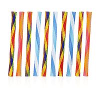 LAMXD Lot de 10 tubes à ressort interactifs en plastique pour chatons d'intérieur - Bobine colorée sans BPA pour taper, mordre, chasser