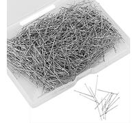 LAMXD Lot de 1100 épingles à coudre droites de 2,5 cm pour la confection de bijoux de couturière - Épingles à tête fine en satin - Couture et travaux manuels.