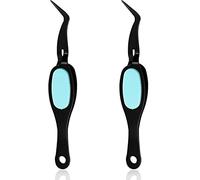 LAMXD Lot de 2 pinces à épiler de précision en acier inoxydable doux pour travaux manuels, bijoux, perlage, électronique, travail de laboratoire (noir + noir)