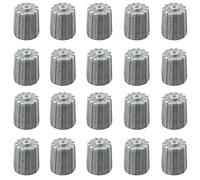 LAMXD Lot de 20 bouchons de valve anti-poussière en plastique gris pour pneus de voiture, VUS, vélos, motos, camions | Joint hermétique en caoutchouc | À visser
