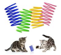 LAMXD Lot de 20 jouets à ressort colorés pour chat - Sans BPA - En plastique - Ressorts hélicoïdaux - Jouets interactifs pour chat et chaton - Cadeau fantaisie