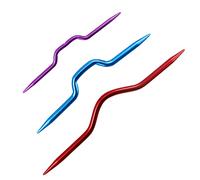 LAMXD Lot de 3 aiguilles à tricoter courbées en aluminium - Couleur aléatoire