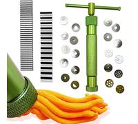 LAMXD Lot de 3 extrudeuses pour pâte à sucre en acier inoxydable avec 20 embouts pour fondant, gâteau et argile, ensemble de 3 lames de coupe mixtes pour pâte à modeler, accessoires en polymère cuit