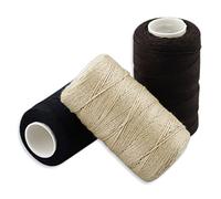 LAMXD Lot de 3 fils d'extension de cheveux - Fil à tisser pour extensions de cheveux - Noir, marron, beige