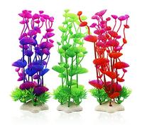 LAMXD Lot de 3 plantes artificielles pour aquarium, plantes décoratives en plastique pour aquarium, plantes aquatiques artificielles pour tous les poissons - 3 couleurs