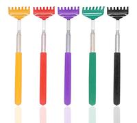 LAMXD Lot de 5 gratte-dos, 5 couleurs, portables et extensibles, télescopiques en acier inoxydable pour adultes, hommes, femmes, soulagement des démangeaisons (20 à 67 cm)