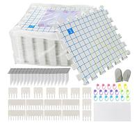 LAMXD Lot de 9 tapis de blocage pour tricot - Planches de blocage très épaisses avec grilles avec 25 bloqueurs de tricot et 100 épingles en T pour travaux d'aiguille ou crochet