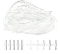 LAMXD Tuyau à oxygène standard souple de 10 m avec 10 connecteurs, 4 x 6 mm transparent pour aquarium