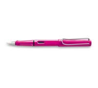 Lamy safari pink - Stylo Plume avec grip ergonomique et plume acier poli en taille M - matière plastique robuste ASA - avec cartouche bleue T 10 - Droitier