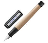 Lamy abc black - Stylo-plume enfant pour débutants en écriture avec grip ergonomique et plume acier polie pour gauchers (LH) en taille M - bois d'érable robuste - avec cartouche d'encre bleue T 10