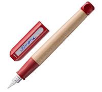Lamy abc red - Stylo-plume enfant pour débutants en écriture avec grip ergonomique et plume acier polie pour gauchers (LH) en taille M - bois d'érable robuste - avec cartouche d'encre bleue T 10