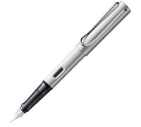 Lamy AL-star whitesilver - Stylo Plume avec grip ergonomique et plume acier en taille F - corps en aluminium léger - avec cartouche T 10 bleue - Droitier
