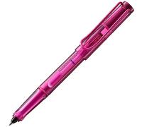 Lamy Balloon 311 Stylo roller entièrement transparent de couleur rose avec poignée distinctive et clip en métal revêtu par pulvérisation - Avec cartouche pour stylo roller - Largeur de trait B