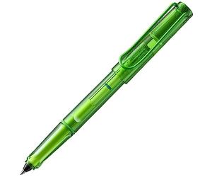 Lamy balloon lime - stylo roller transparent avec corps en plastique et clip à ressort - zones de préhension ergonomiques et largeur de trait B - avec recharge T 11 rollerball bleue