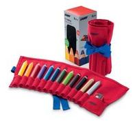 Lamy - Lot de crayons de couleur 3-Plus Modèle W 419 - Rouleau en tissu