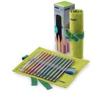 Lamy 1226068 - Lot de 12 crayons de couleur avec taille-crayon Z83 dans un étui enroulable en tissu, jouet éducatif