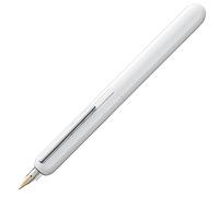 LAMY dialog pianowhite - stylo plume sans capuchon avec mécanisme à vis -plume en or 14 ct, partiellement plaquée platine, taille OB -cartouche d'encre T 10 bleue et convertisseur Z 27 -pour droitiers