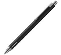 Lamy econ Stylo à bille 240 en acier inoxydable noir mat et clip incurvé marquant, avec recharge grande capacité M 16 noire, largeur de trait M