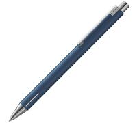 Lamy econ Stylo à bille 240 en acier inoxydable indigo mat et clip incurvé distinctif, avec recharge grande capacité M 16 noir, largeur de trait M