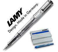 Lamy FH15151 Vista, plume F, modèle 012, transparent + kit de recharge (10 cartouches bleues)