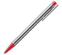 Lamy logo matt red - Stylo à bille dans un corps élégant et robuste en acier inoxydable - avec recharge de grande capacité M 16 de pointe moyenne en bleu