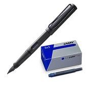 Lamy Lot de 1 stylo plume Safari à plume moyenne ombré et 1 lot de 3 cartouches d'encre T10 dans un carton d'origine - Couleur de l'encre : bleu