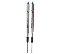 Lamy M16 recharge pour stylo-bille grande capacité, métal - Lot de 2 - Recharge originale pour tous les modèles de stylos-billes Indélébile - Largeur de trait moyenne, encre bleue