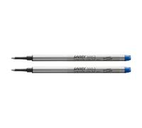 Lamy M63 recharge roller en métal grande capacité - Lot de 2 - Recharge originale pour tous les stylos roller avec capuchon - Indélébile - Largeur de trait moyenne, encre bleue
