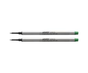 Lamy M63 recharge roller en métal grande capacité - Lot de 2 - Recharge originale pour tous les stylos roller avec capuchon - Indélébile - Largeur de trait moyenne, encre verte