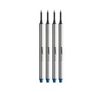 LAMY M66 821 Lot de 4 recharges pour stylo roller Lamy sans capuchon en métal de couleur bleue pour stylo roller Lamy sans capuchon - Largeur de trait large
