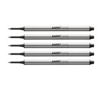 Lamy M66 recharge roller en métal grande capacité - Lot de 5 - Recharge originale pour tous les stylos roller sans capuchon - Indélébile - Largeur de trait moyenne, encre noire