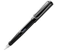 Lamy Stylo plume Safari Black – grip ergonomique, plume acier poli M, cartouche bleue T10 – droitier